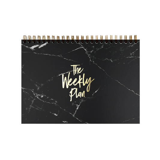 Wochenplaner, A5, Schwarz/Gold