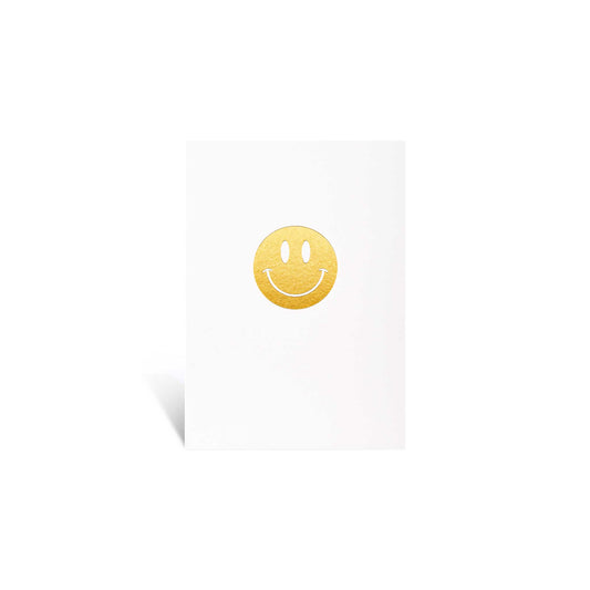 Grußkarte „Smiley“, A6, weiß/gold