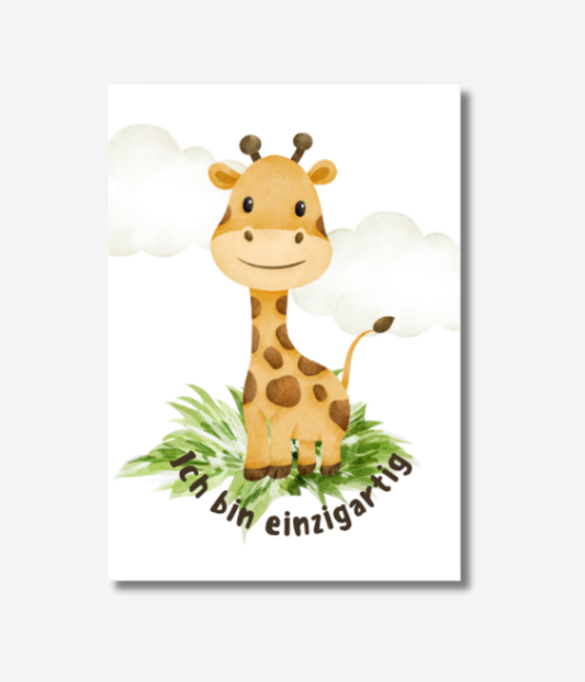 Poster A3 Giraffe Einzigartig