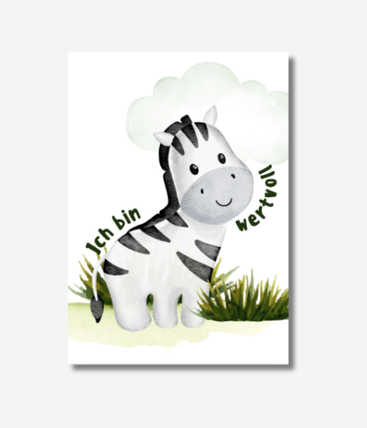 Poster für Kinderzimmer A3 Zebra