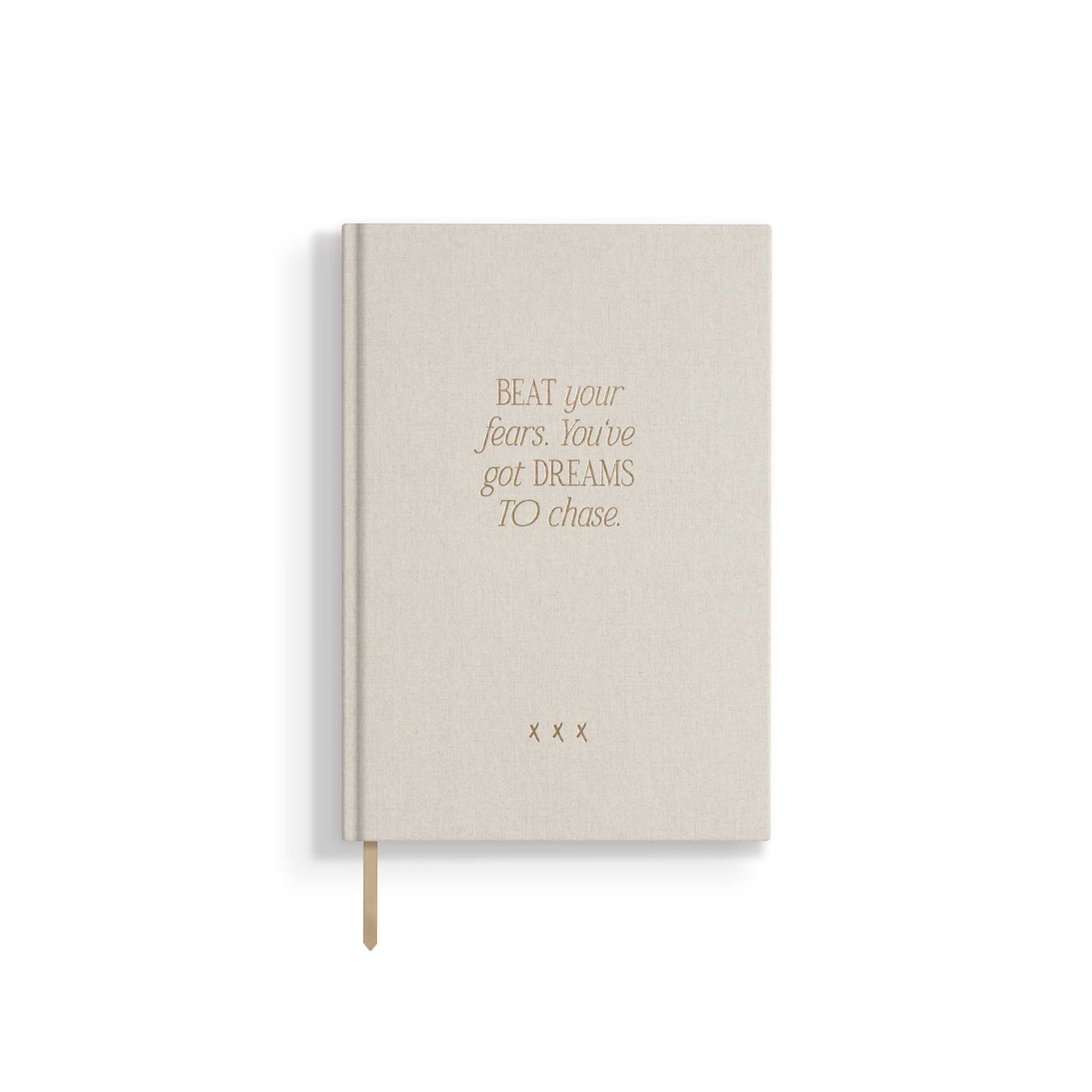 Notizbuch „Dream Chaser“ | A5, cremefarben/gold, Leinen