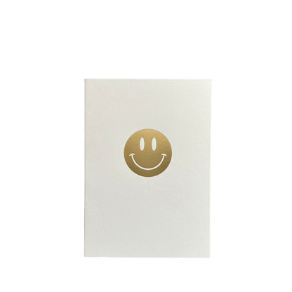 Grußkarte „Smiley“, A6, weiß/gold