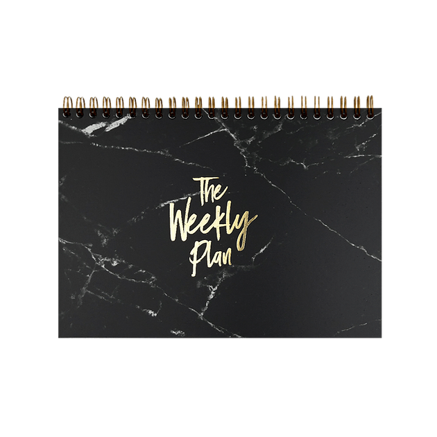 Notizblock „Wochenplan“, A5, Schwarz/Gold
