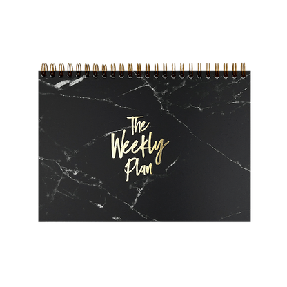 Notizblock „Wochenplan“, A5, Schwarz/Gold