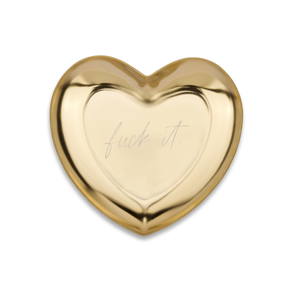 Kleine Herzschale „fuck it“, Gold