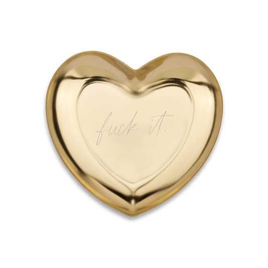 Kleine Herzschale „fuck it“, Gold