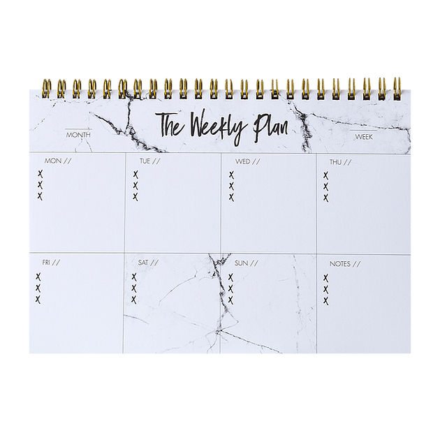 Notizblock „Wochenplan“, A5, Schwarz/Gold