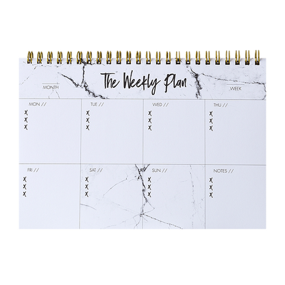 Notizblock „Wochenplan“, A5, Schwarz/Gold