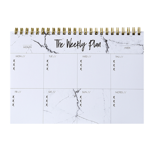 Notizblock „Wochenplan“, A5, Schwarz/Gold