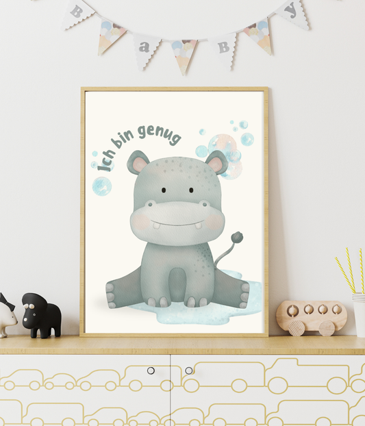 Kinderposter Hippo A3
