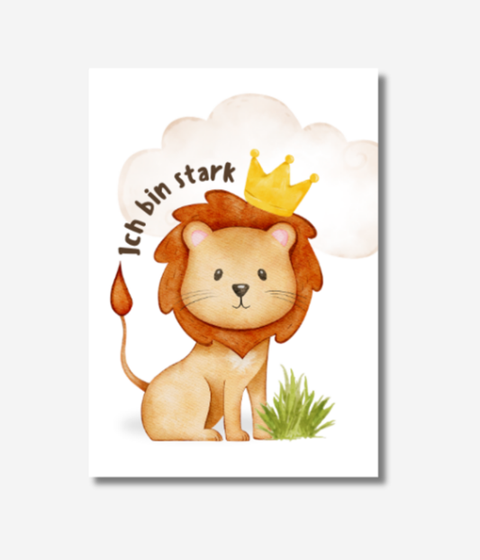 Poster Löwe mit Spruch 