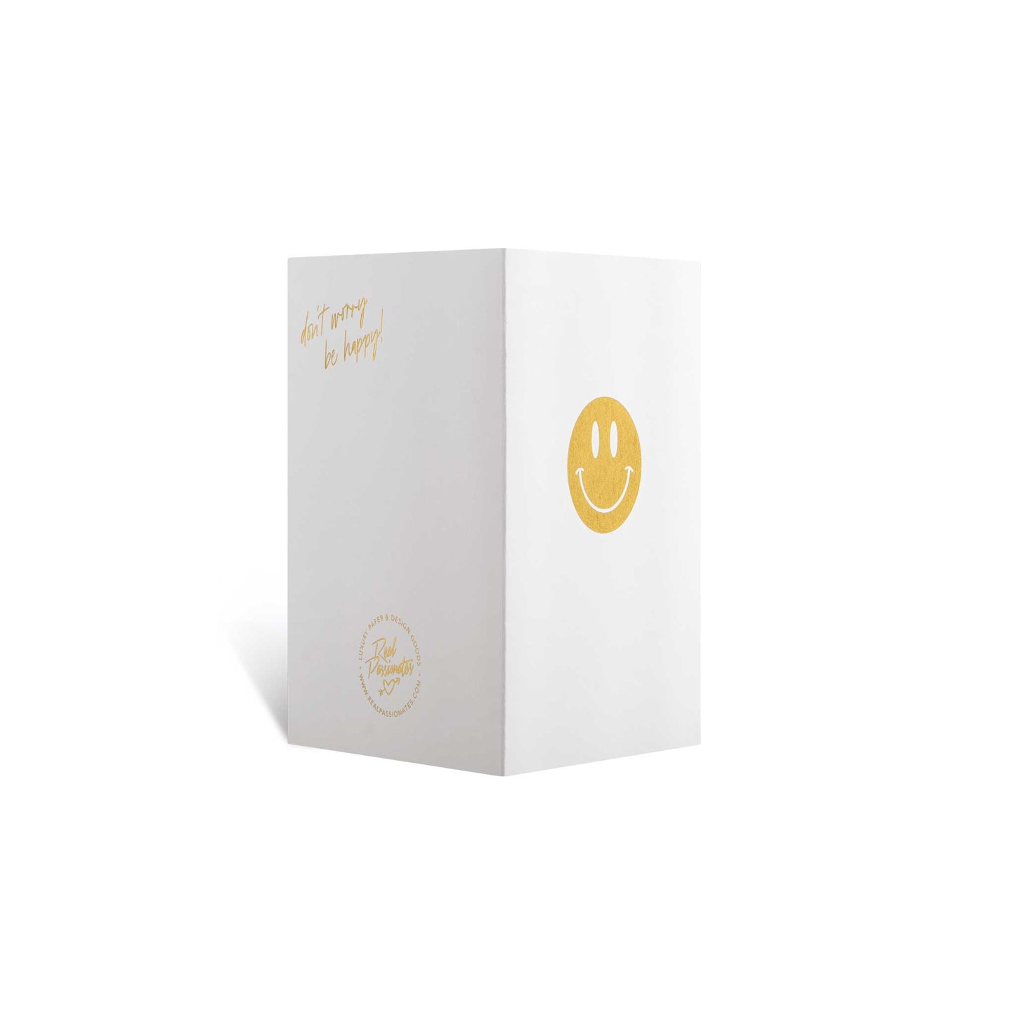 Grußkarte „Smiley“, A6, weiß/gold